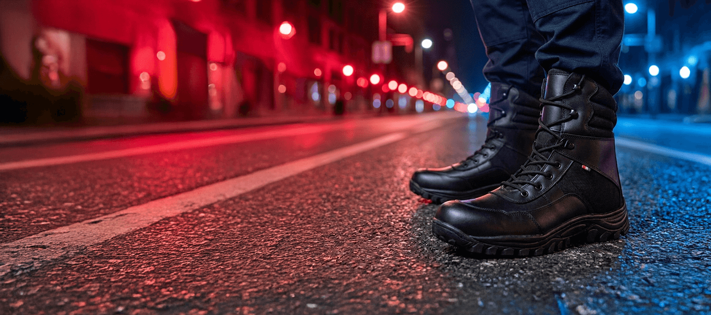 Bota táctica Protektor GS9 de piel vacuno con protección dieléctrica y casco termoplástico certificado bajo NOM-113-STPS.