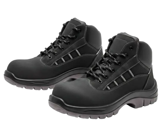 Botas de seguridad con costuras blancas. Descubre dónde comprar botas industriales resistentes para trabajo pesado.